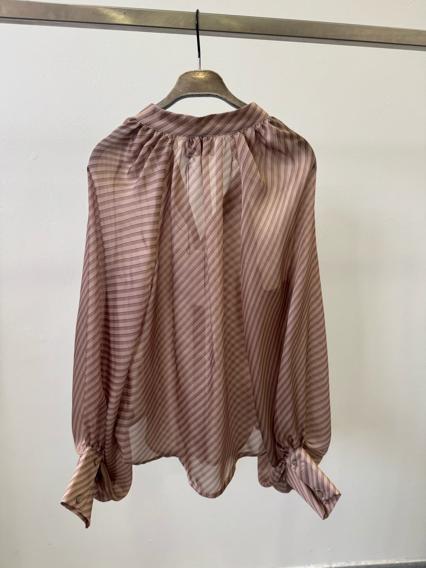 CAMICIA SATINATA A RIGHE