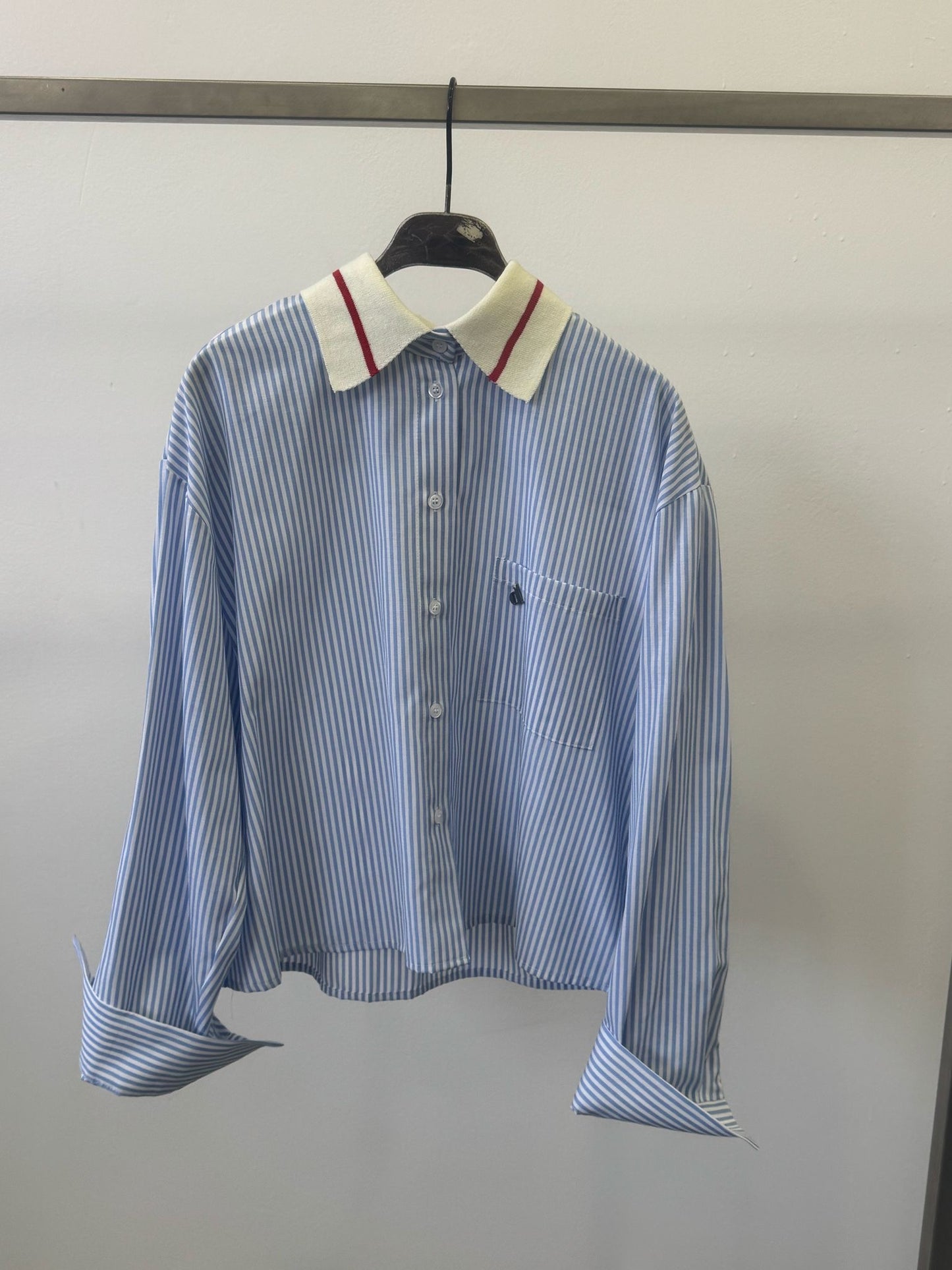 CAMICIA RIGHE CON COLLETTO POLO