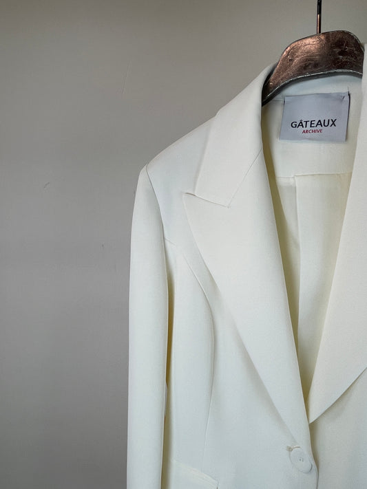 BLAZER MONOPETTO IN TESSUTO FLUIDO