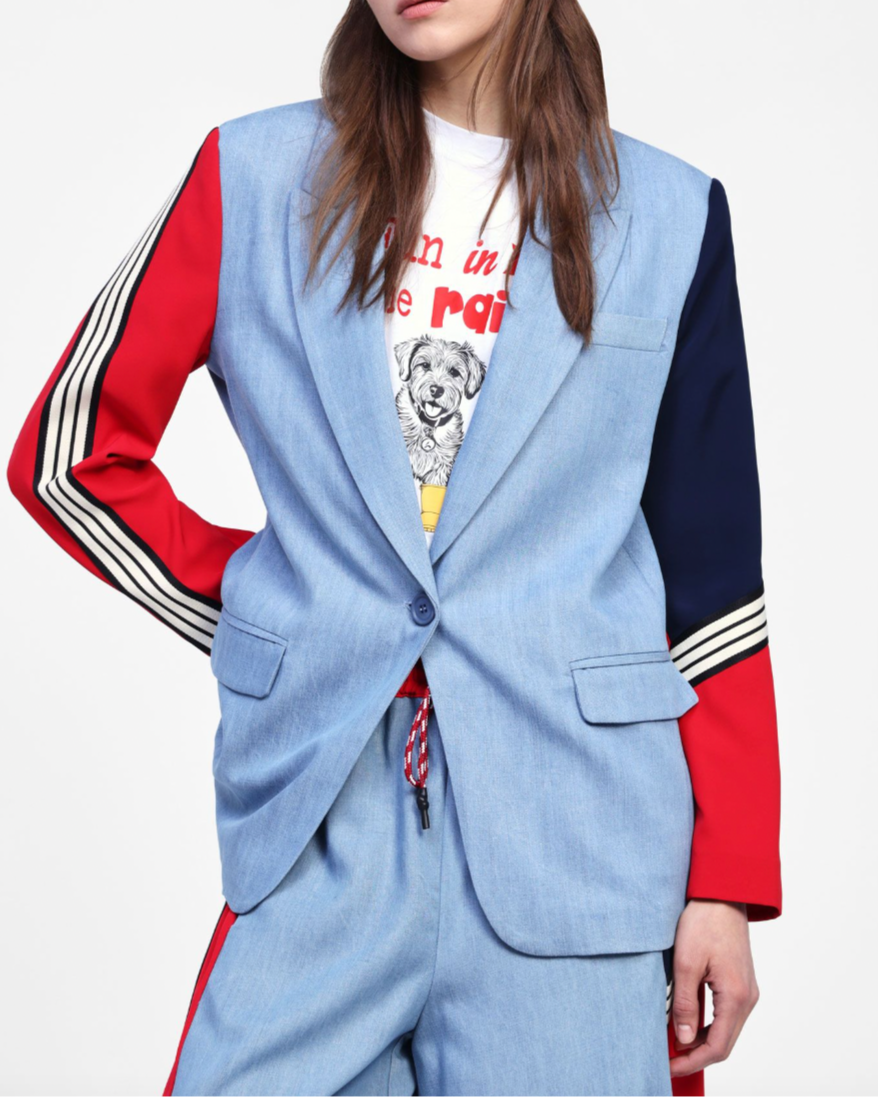BLAZER CON MANICHE A CONTRASTO