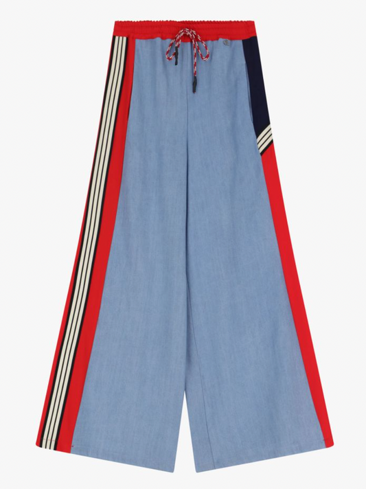 PANTALONI LARGHI CON BANDE LATERALI