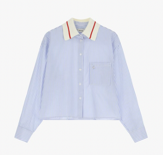 CAMICIA RIGHE CON COLLETTO POLO