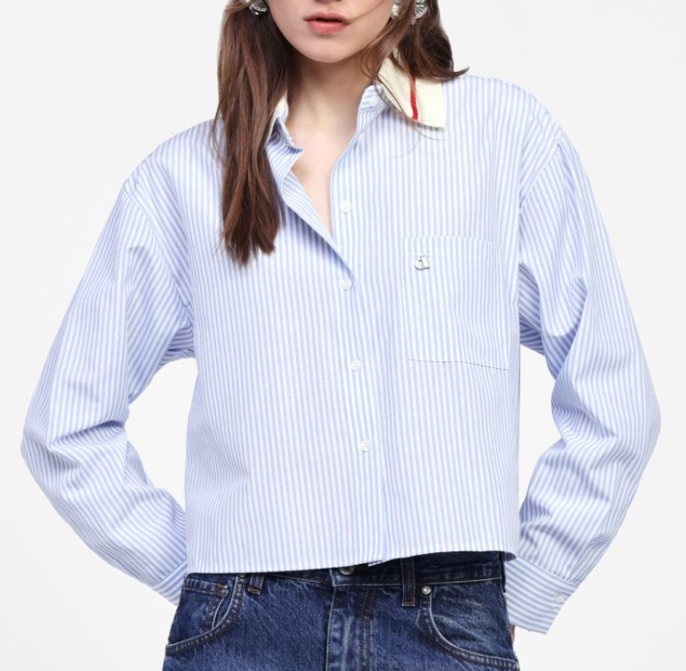 CAMICIA RIGHE CON COLLETTO POLO