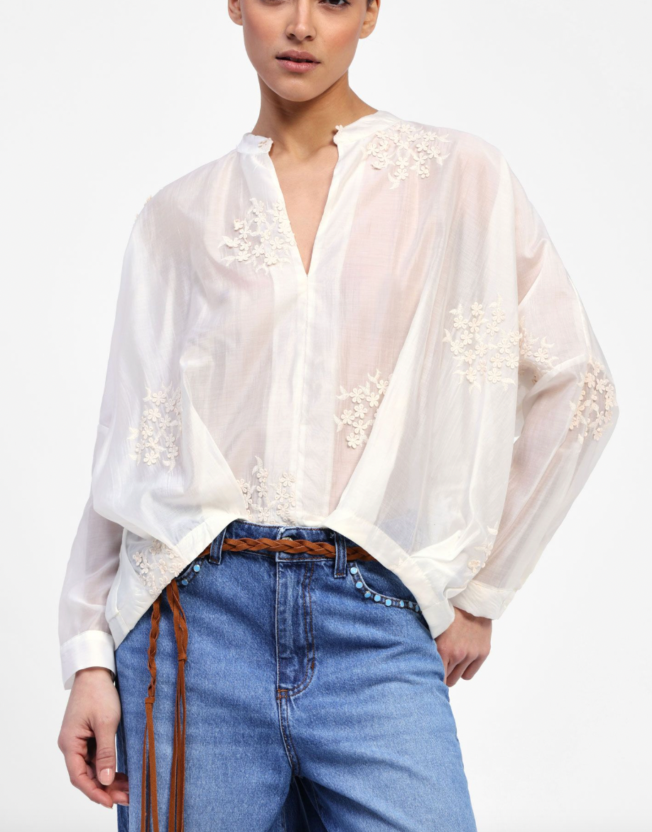 CAMICIA RICAMO FLOREALE