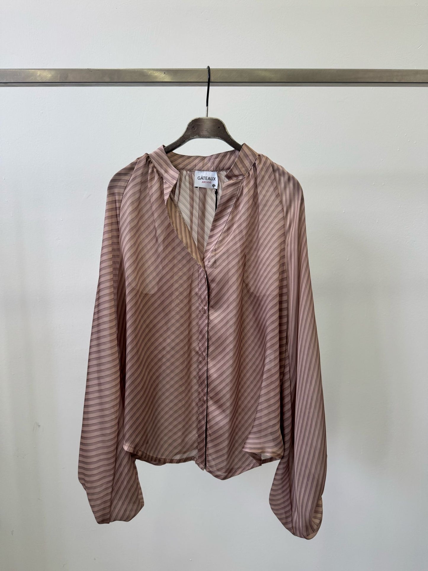CAMICIA SATINATA A RIGHE