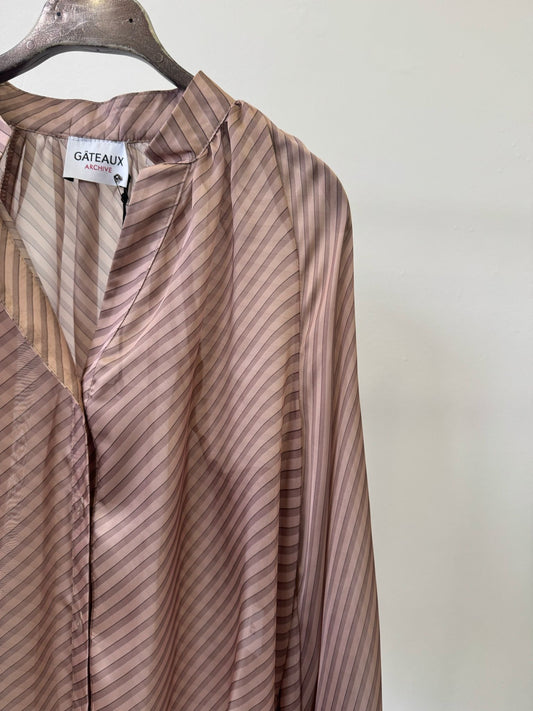 CAMICIA SATINATA A RIGHE